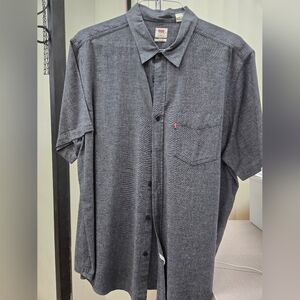 Levi's Gray Casual Button Down Shirt Classic Cotton Blend